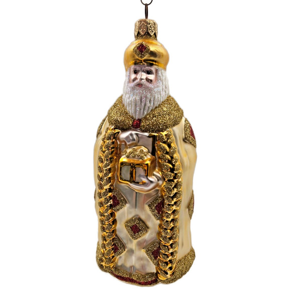 Patricia Breen Bijoux Santa Claus Red Squares Christmas Tree Holiday Ornament - Picture 1 of 10